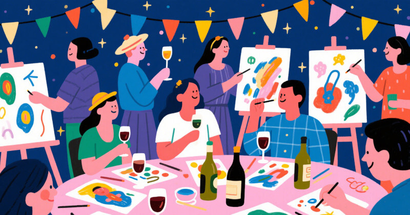 【2人成團】微醺夜畫派對 Wine & Paint Night